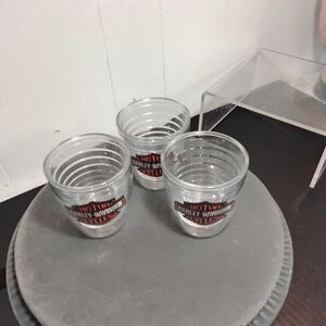 Harley-Davidson 8 oz plastic drinking glasses  Set of 3